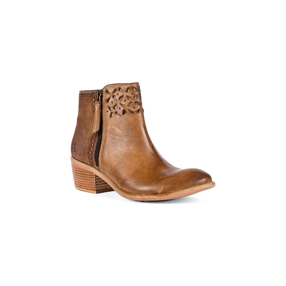 Roan By BedStu 8 Liz Cutout Booties Brown Tan Leather Womens Boots EU 38 NIB